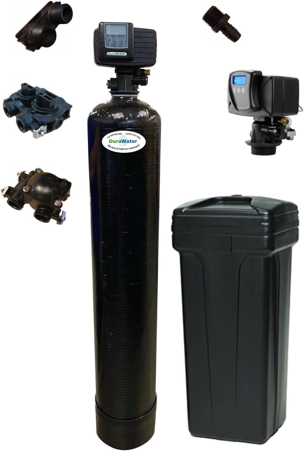 Iron Eater 48K Combination Water Softener & Iron Filter with Fleck 5600SXT Digital Metered Valve - Treat Whole House up to (1" Bypass 48,000 Grains, Black)