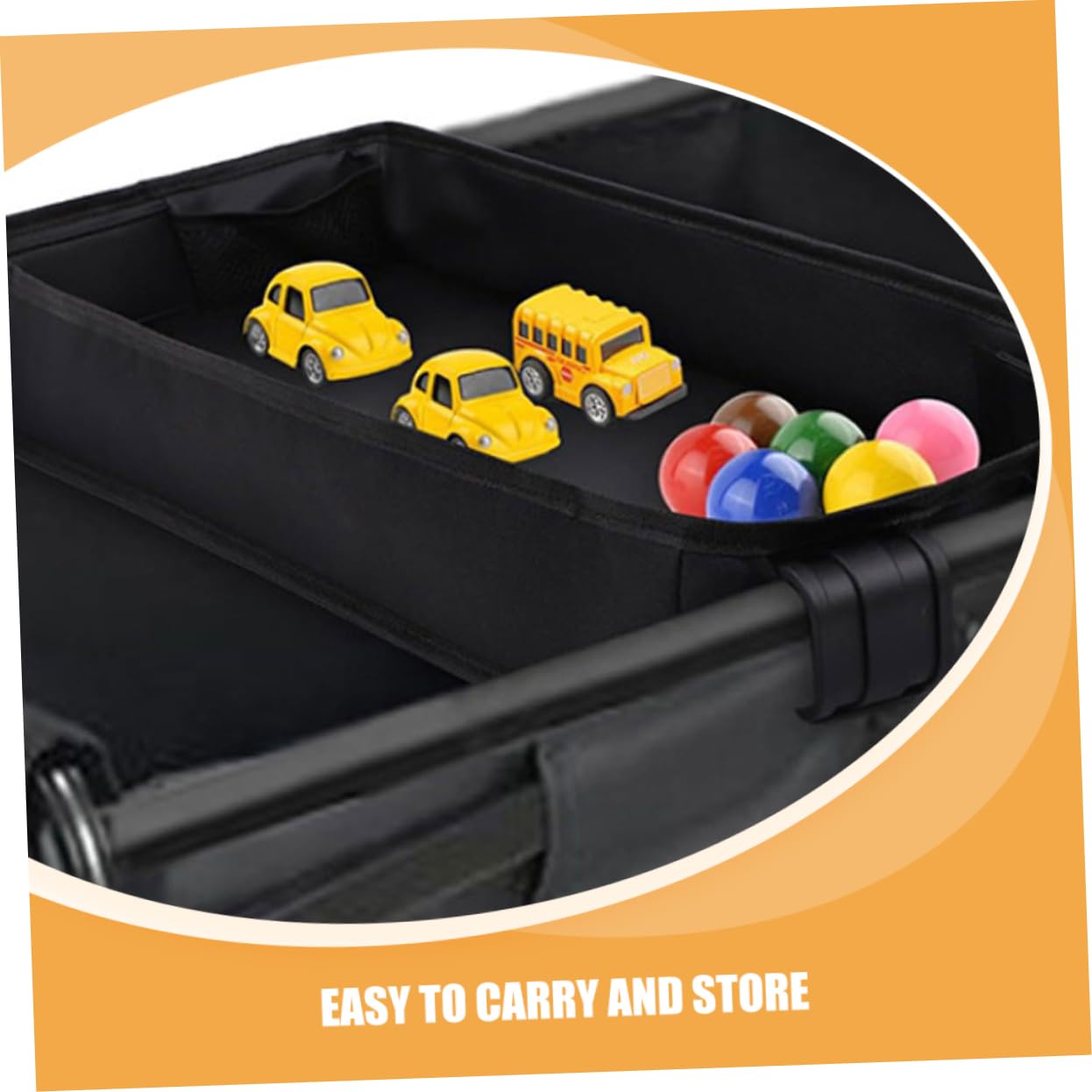 Toyvian Plateau Organisateur Poussette Noir Support pour Snacks et Boissons Accessoires Poussette Garçon Fille et Tout Petits Support de Téléphone pour Sorties Familiales
