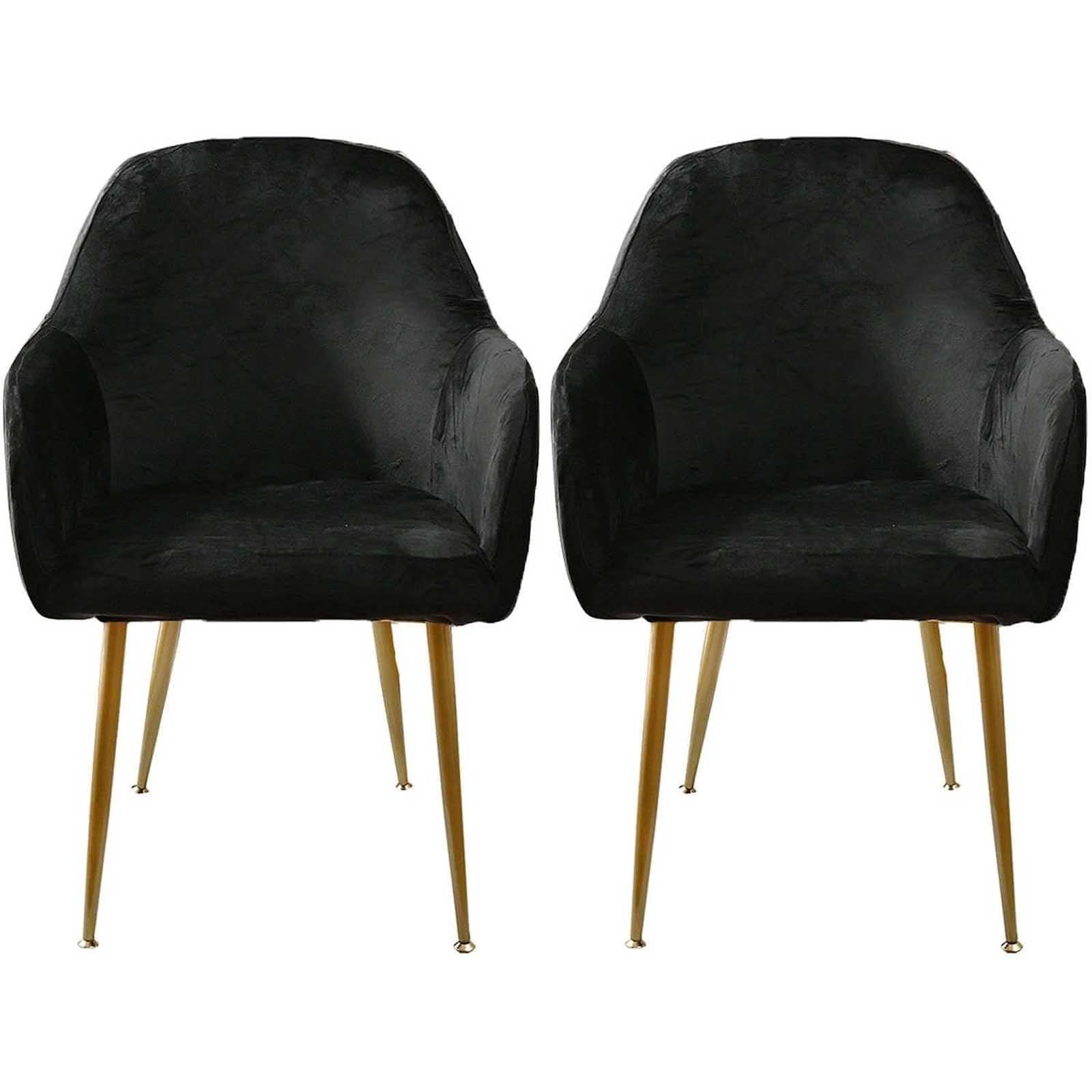 Stretch Velvet Dining Chair Covers 2 Pack Curved Back Chair Cover for Living Room & Hotel Reusable Armchair Cover with Vanity Chair Design
