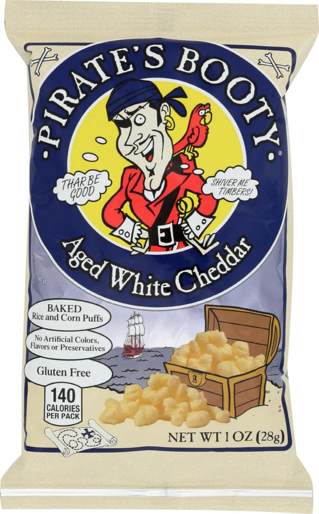 Pirate's Booty, Aged White Cheddar, 1-Ounce Bags (Pack of 24) ( Value Bulk Multi-pack)