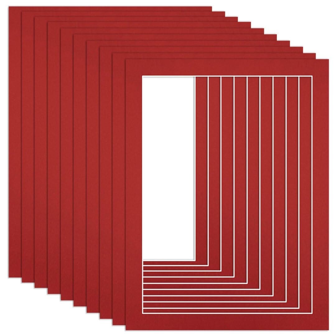 Procut Global 80x60cm Crimson Picture Mounts to Fit 70x50cm Aperture - Precision Cut Cardboard Photo Mount - Ideal for Frames, Prints, Artwork & Certificates - Sizes & Colours Available - 10 Pack