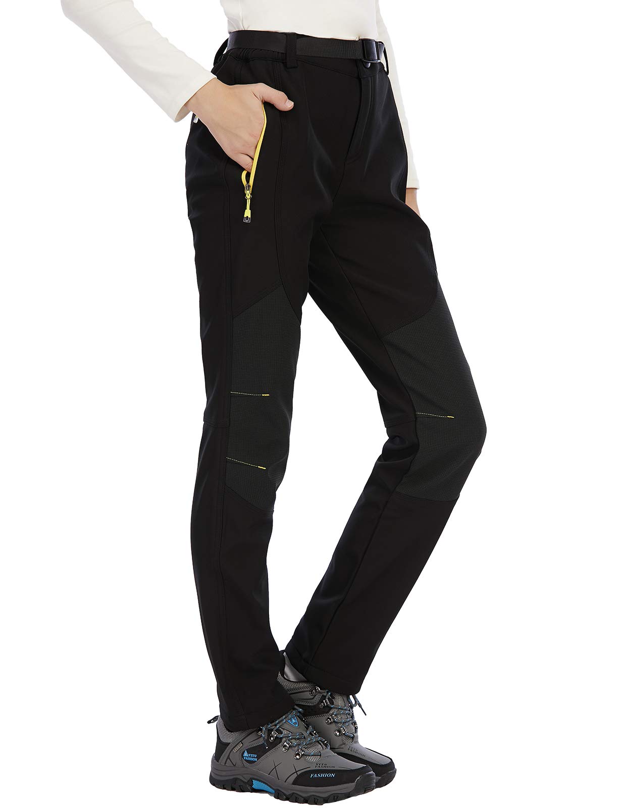 DAFENP Pantaloni Trekking Donna Invernali Impermeabile Pantaloni Sci Termici Softshell Pantaloni Neve Montagna Escursionismo Caldo All'aperto