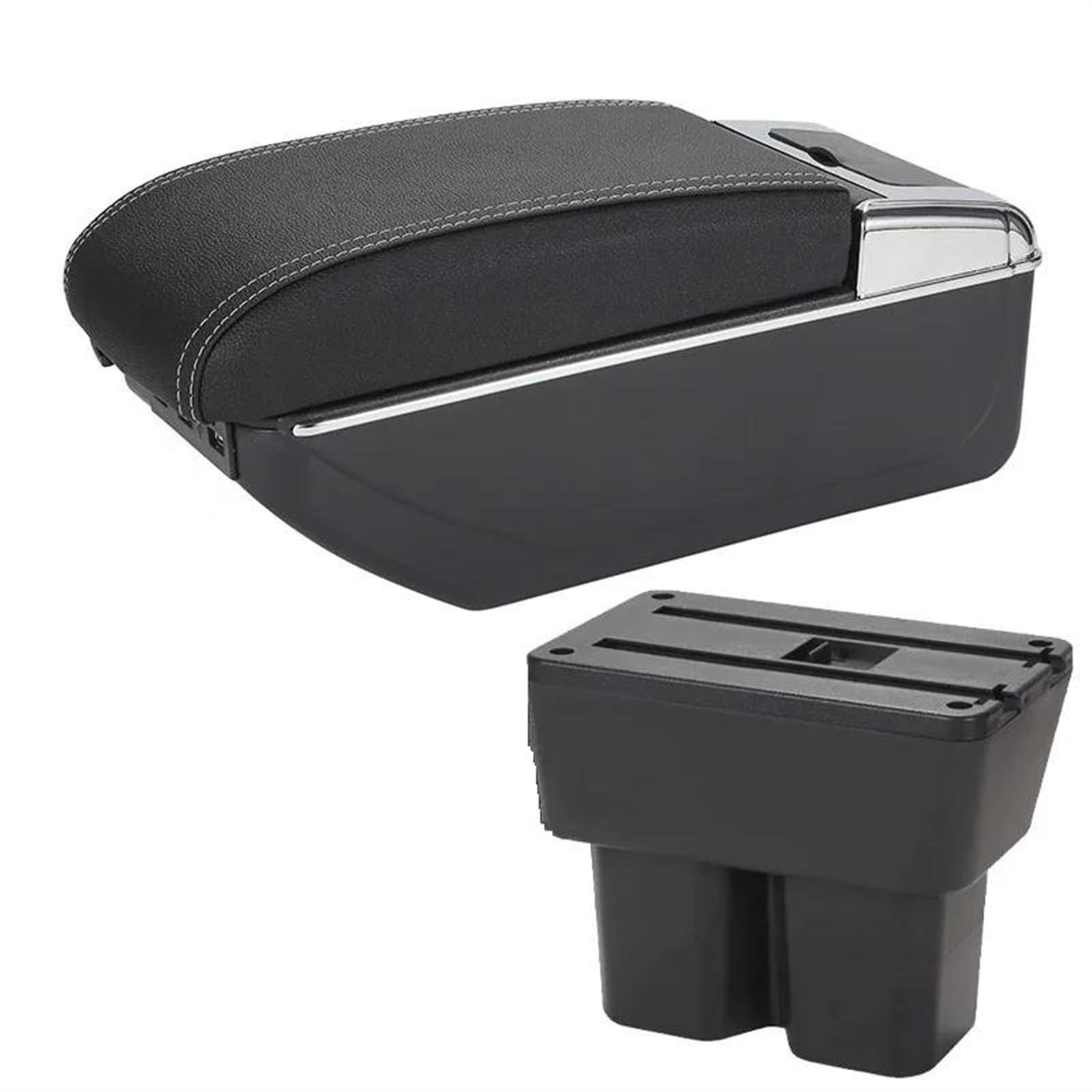 NOHEEU Car Accessories Armrest Box 2018-2024 Retrofit Parts Storage Interior Details For Jimny JB74(B3 Black white 7USB)