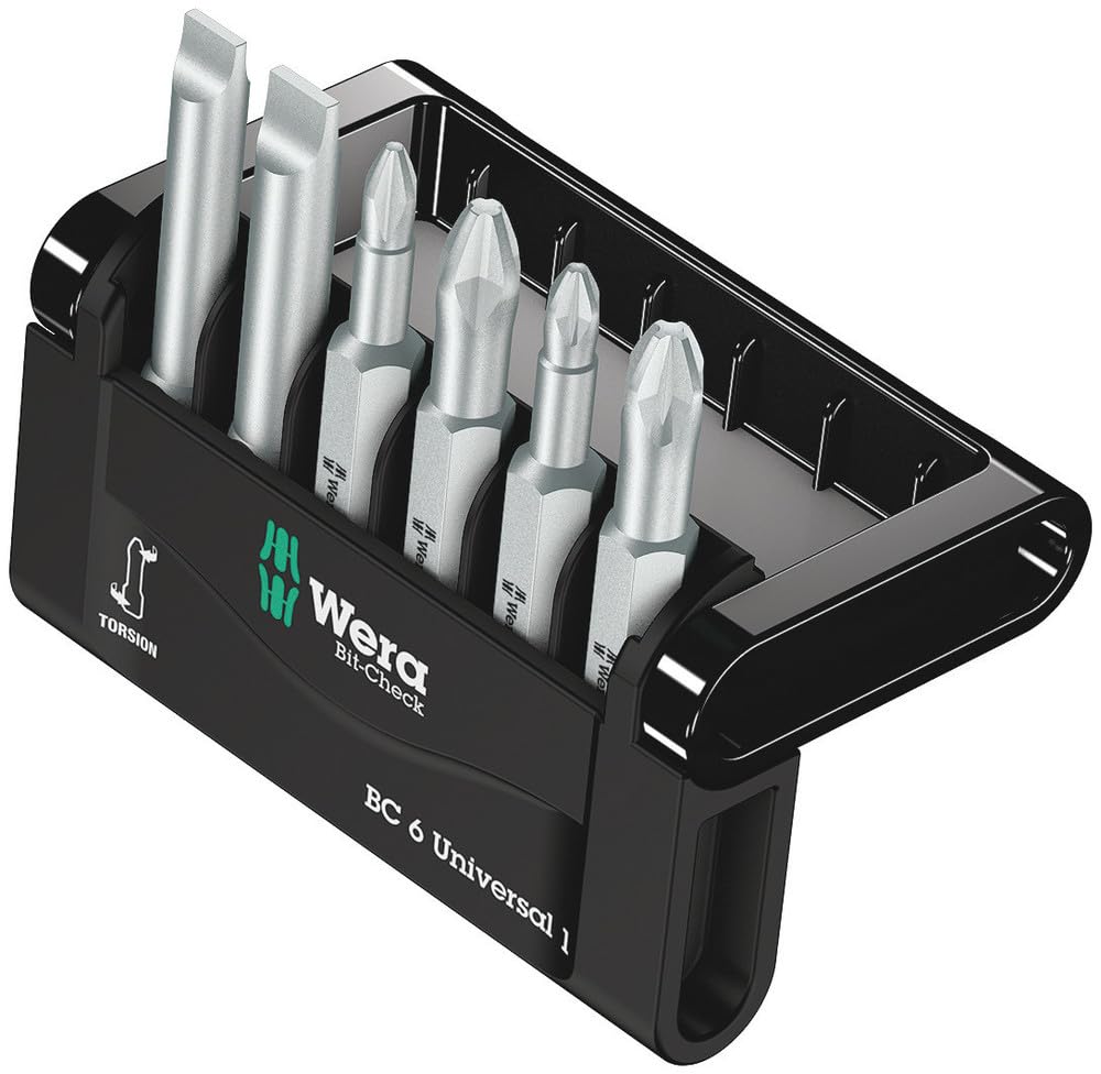 Wera White 05056474001 Mini-Check Set Torsion Extra Tough 50 Mm Direct Drive Ph / Pz / Sl 6Pc