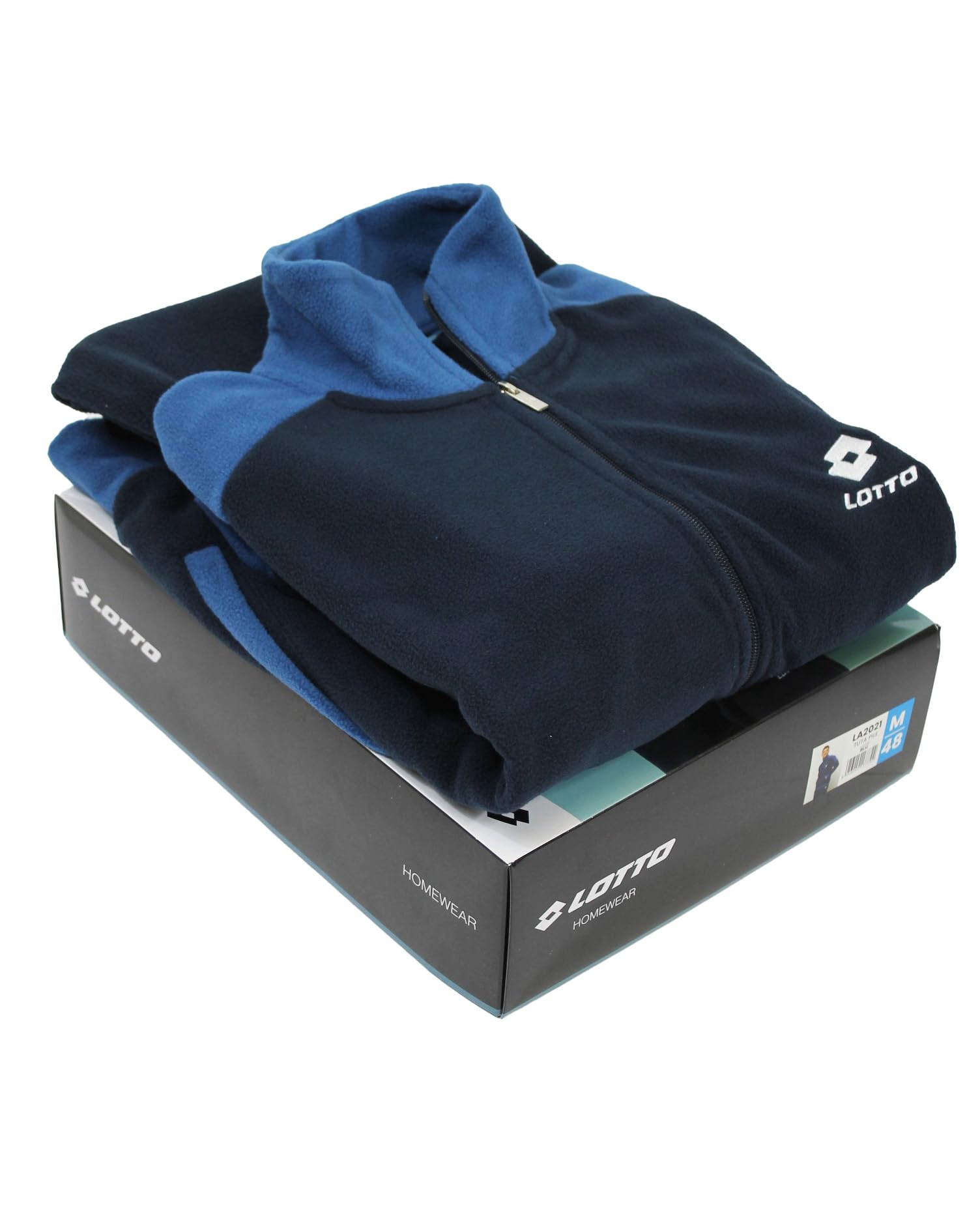 Lotto Tuta Pile Uomo Calda Invernale Stile Sportivo - Tuta Relax Uomo Molto Calda Taglie S M L XL XXL in Pile con Zip (IT, Testo, M, Regular, Regular, Blu 221)