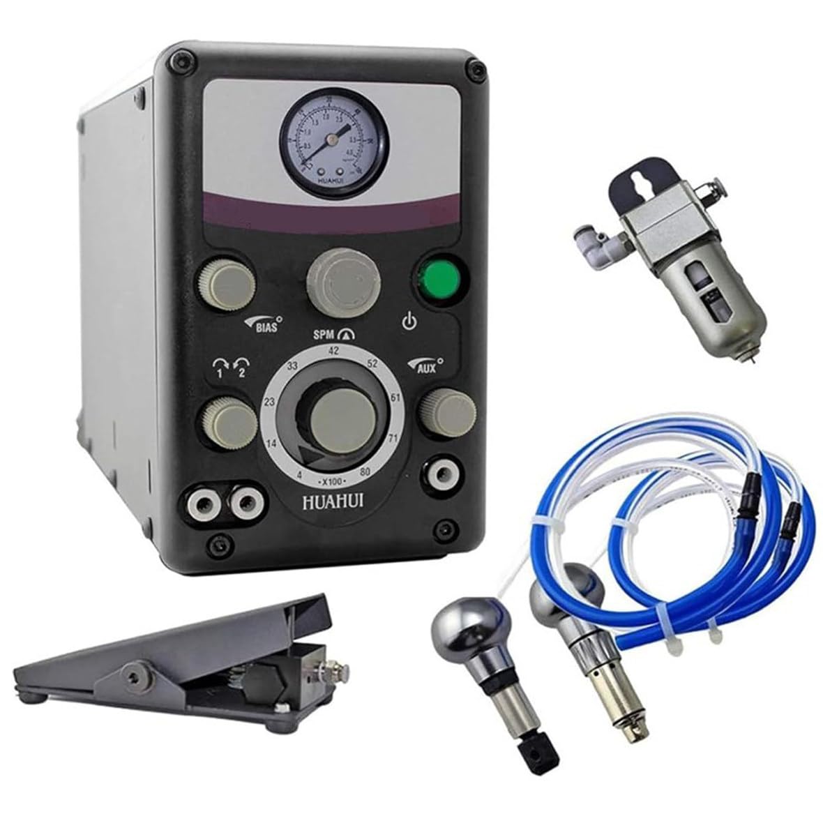 Graveur pneumatique à Double tête pour Bijoux - 220 V 60 Hz - Machine de Gravure pneumatique à la Main - 400 à 8000 TR/Min - Micro engraeur pour Bijoux et Fer forgé,220V