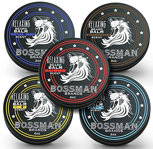 Bossman Beard Balm Variety Pack - Get All 5 Scents, Nourish, Thicken and Strengthen Your Beard