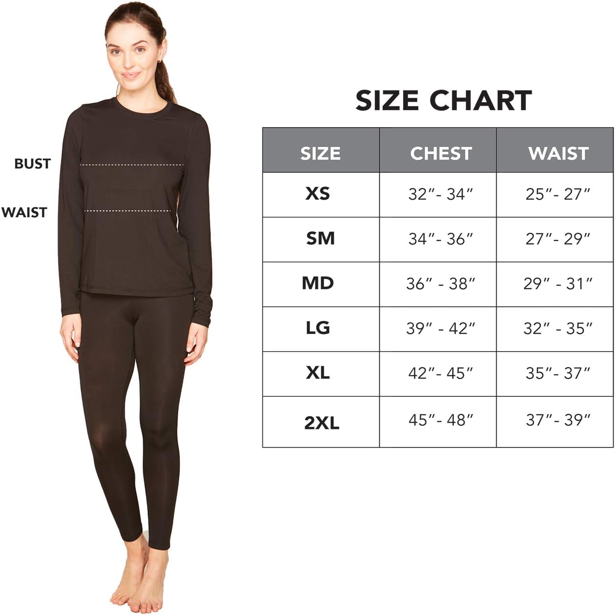 Colossum Outdoors Women's Multi Level Base Layer Cold Weather Thermal Tights (Large, Level 3- Mid Weight) Black