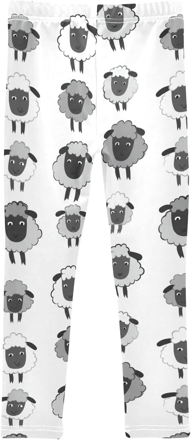 GAIREG Kids Full-Length Leggings Cute Black Gray Sheep White