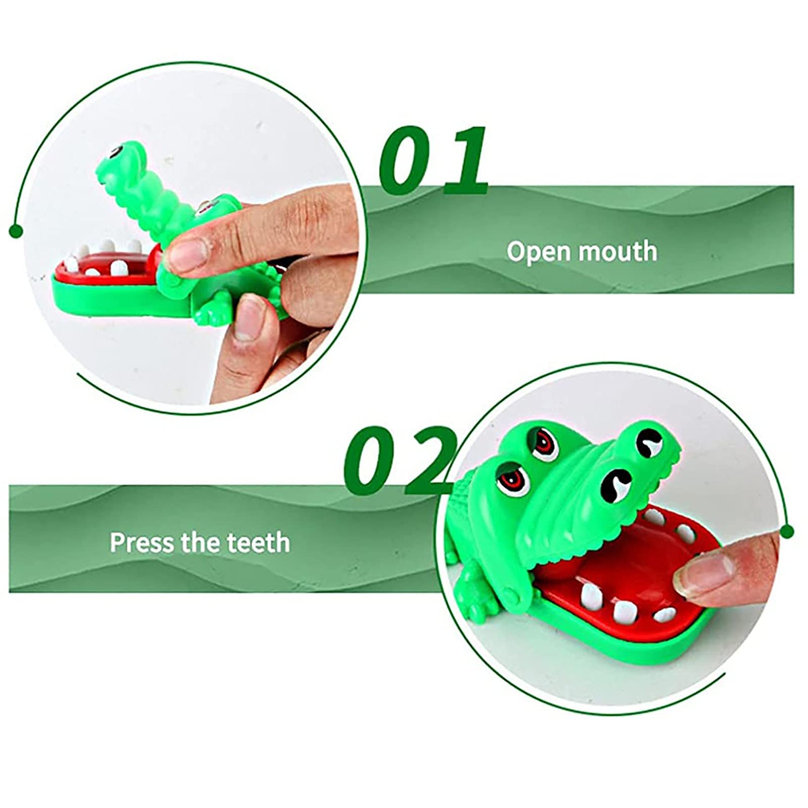 2 Stück Croco Dentist Spiel – Geschicklichkeitsspiel Mit Hai-Krokodil, Beißendes Zahnspiel Für Kinder Ab 3, Familienspiel