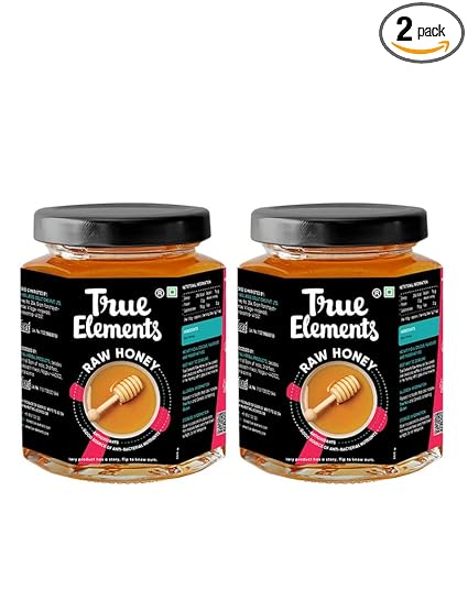 Raw Honey by True Elements - 100% Natural, Clean and Unprocessed Honey | Pure Honey with No Added Sugar | Natural Honey | Organic Honey | Healthy Diet Food | Antibacterial Honey for Daily Consumption