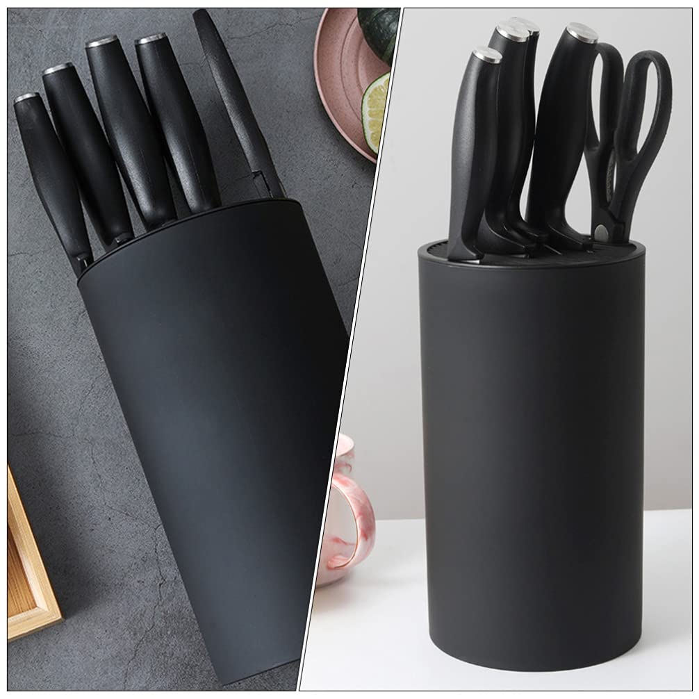 HEMOTON 1pièce Support De Rangement Pour Couteaux De Cuisine Plastique Noir Organisateur Pratique Pour Ustensiles De Cuisine Design Simple Et Démontable Pour Nettoyage Facile Séchage