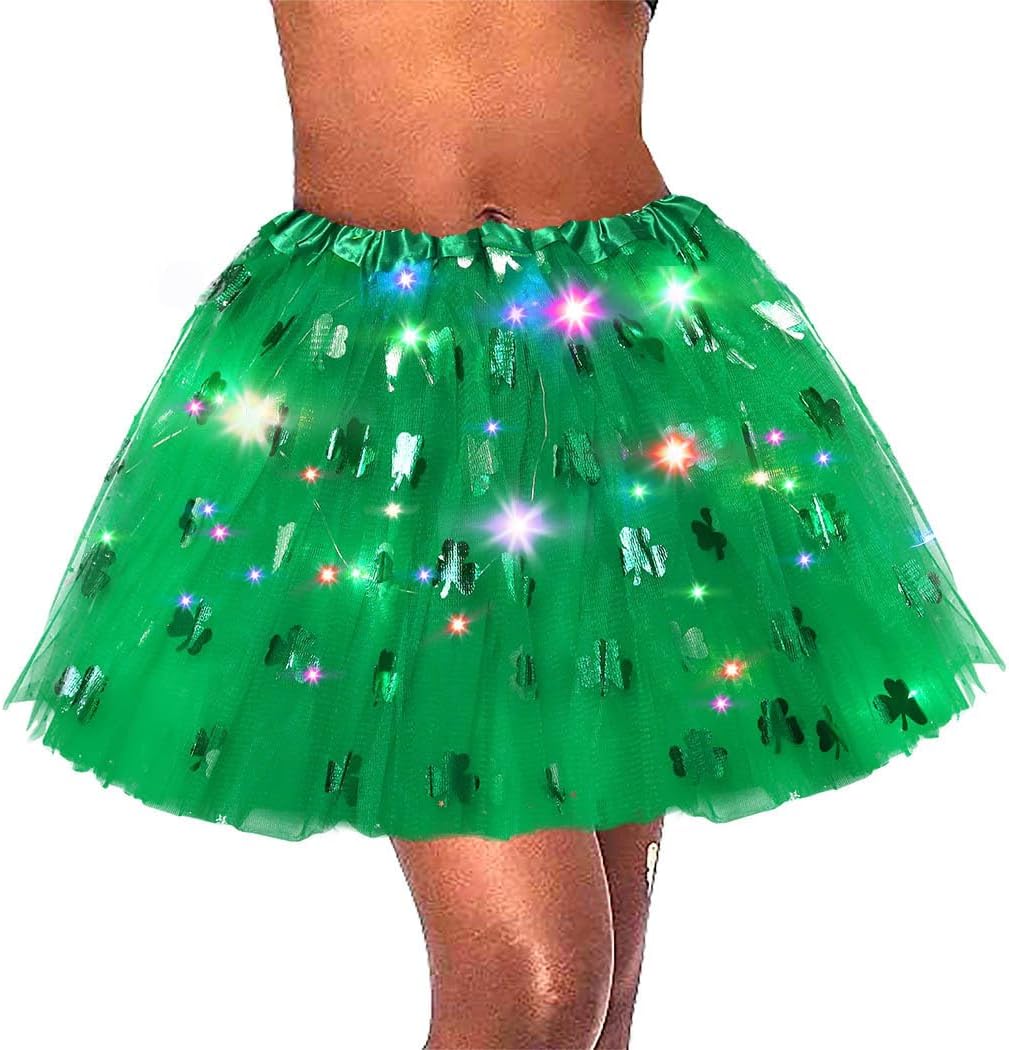 Light up Tutus Skirts for Women LED Tulle Tutu Skirt Ballet Dance Tutus Layered Rave Costumes for Adult Girls Teens