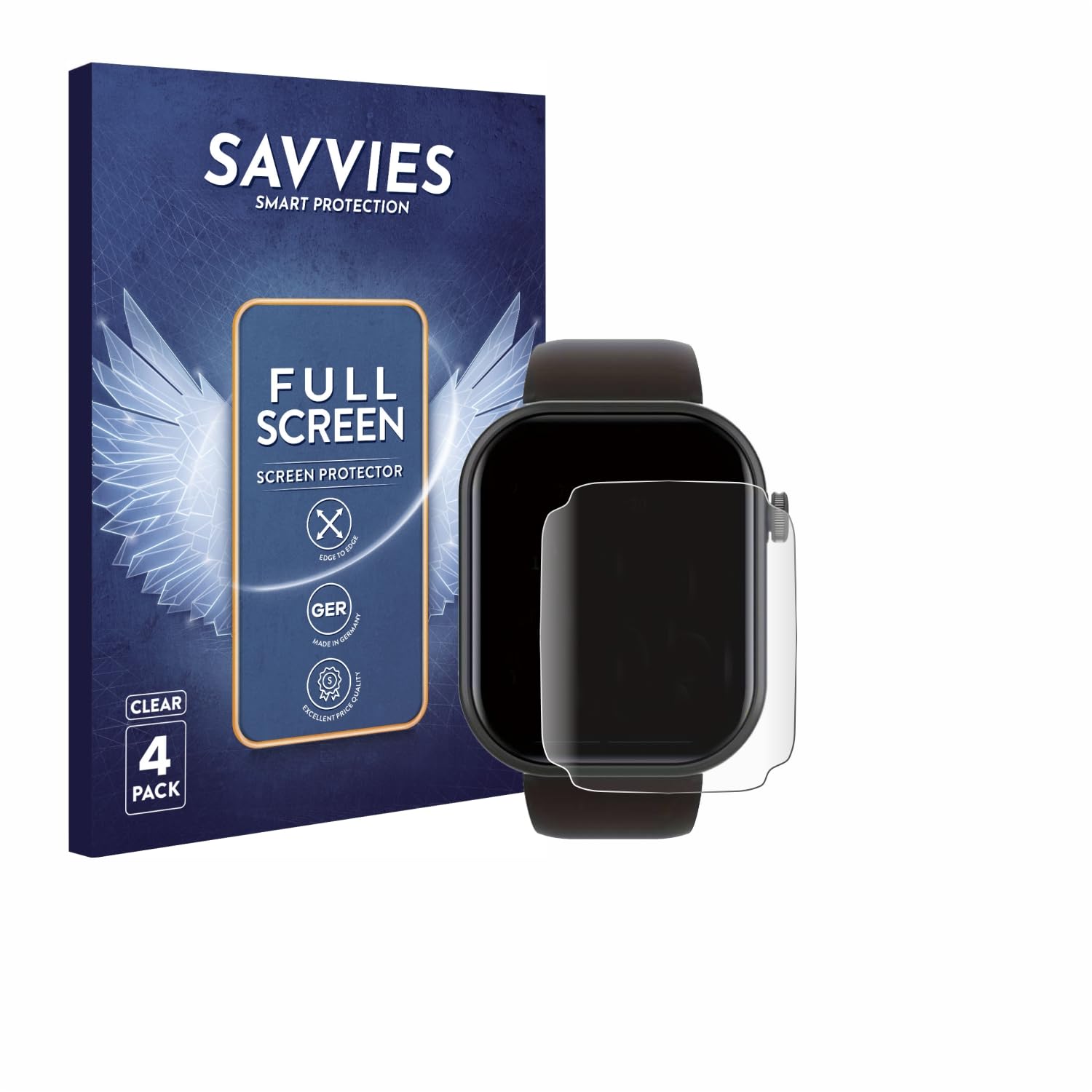 savvies 4x Full-Screen Protection Film for Smartwatch IDW15 1.8