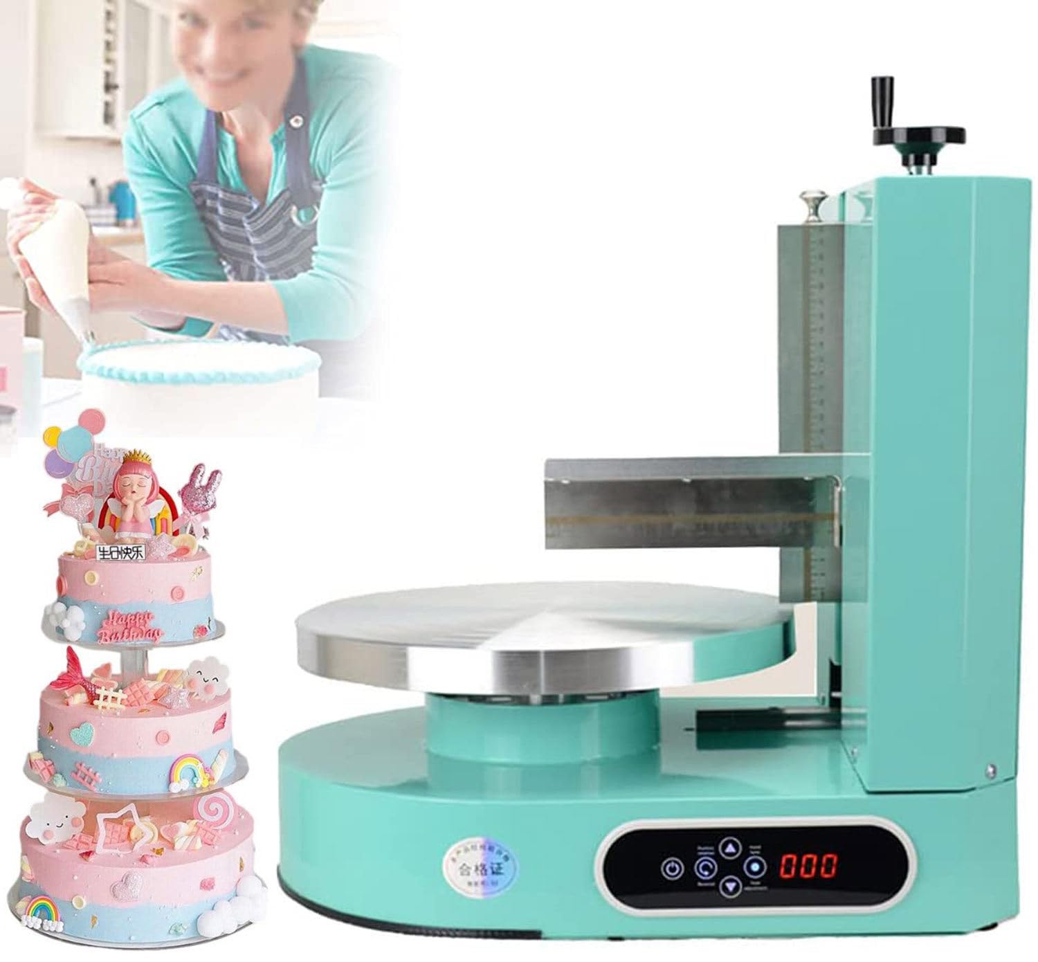 Máquina para glaseado de Pasteles, esparcidora de Crema para repostería, para una Cobertura Suave - Herramienta automática para Decorar con Crema de Mantequilla Pasteles y panes de 4 a 12 PU