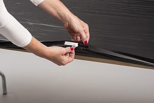 Miniatura 7 de Kwik-Covers Protectores para mesa rectangulares, de 6 pies, de plástico, de 30 x 72 pulgadas. Paquete de 5 unidades., Anaranjado