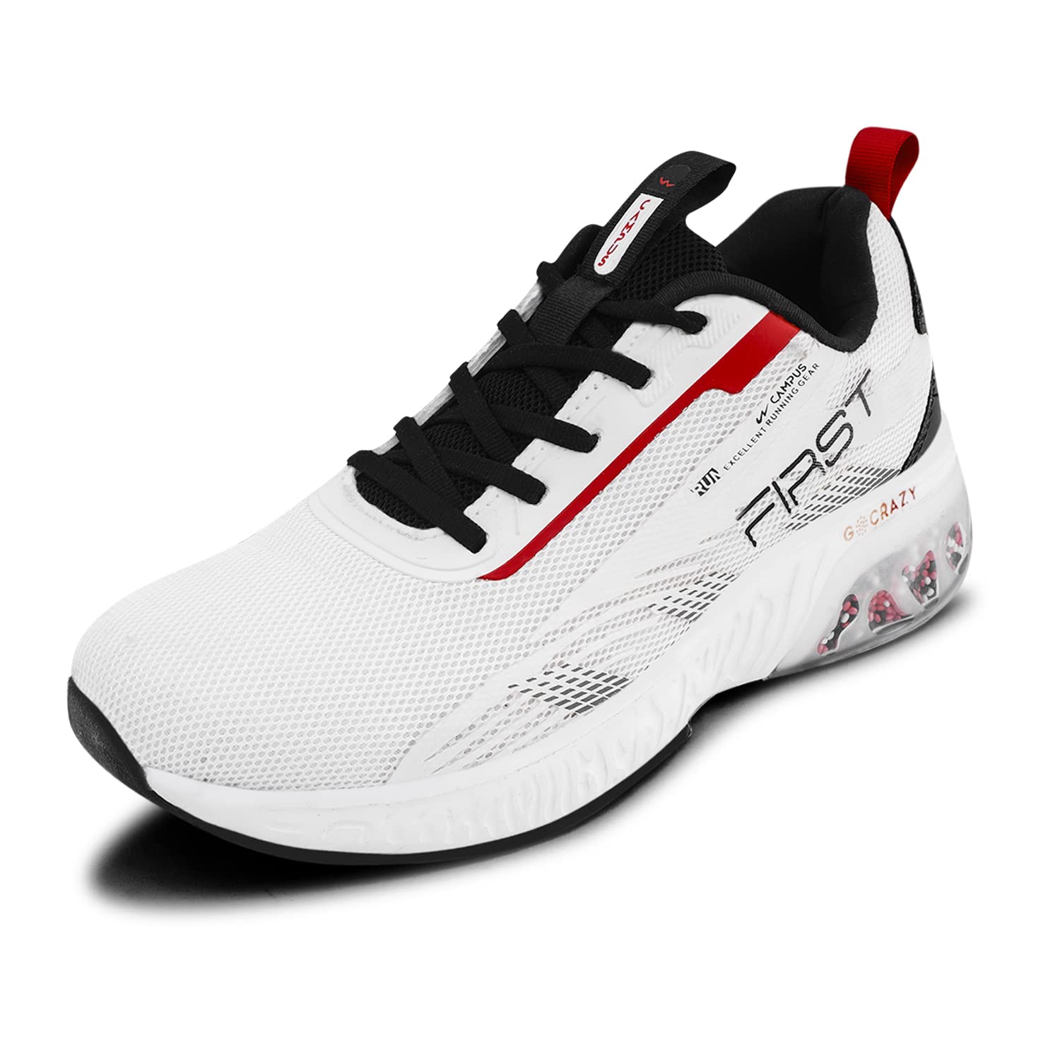 Campus Mens First WHT/BLK/RED Running Shoes - 8UK/India 11G-787 (B08WPQ389P) Amazon Price History, Amazon Price Tracker