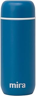 MIRA 7 oz Slim Insulated Flask for Hot and Cold Drinks - Leak-Proof Stainless Steel Water Bottle - Perfect Compact Size - Denim