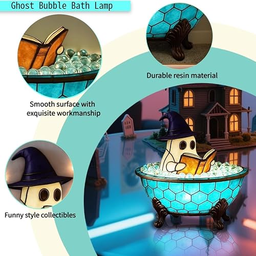 Miniatura 3 de Lámpara de baño de burbujas fantasma de Halloween, bonita luz nocturna LED espeluznante para decoración de baño, luces de bañera para niños, idea de