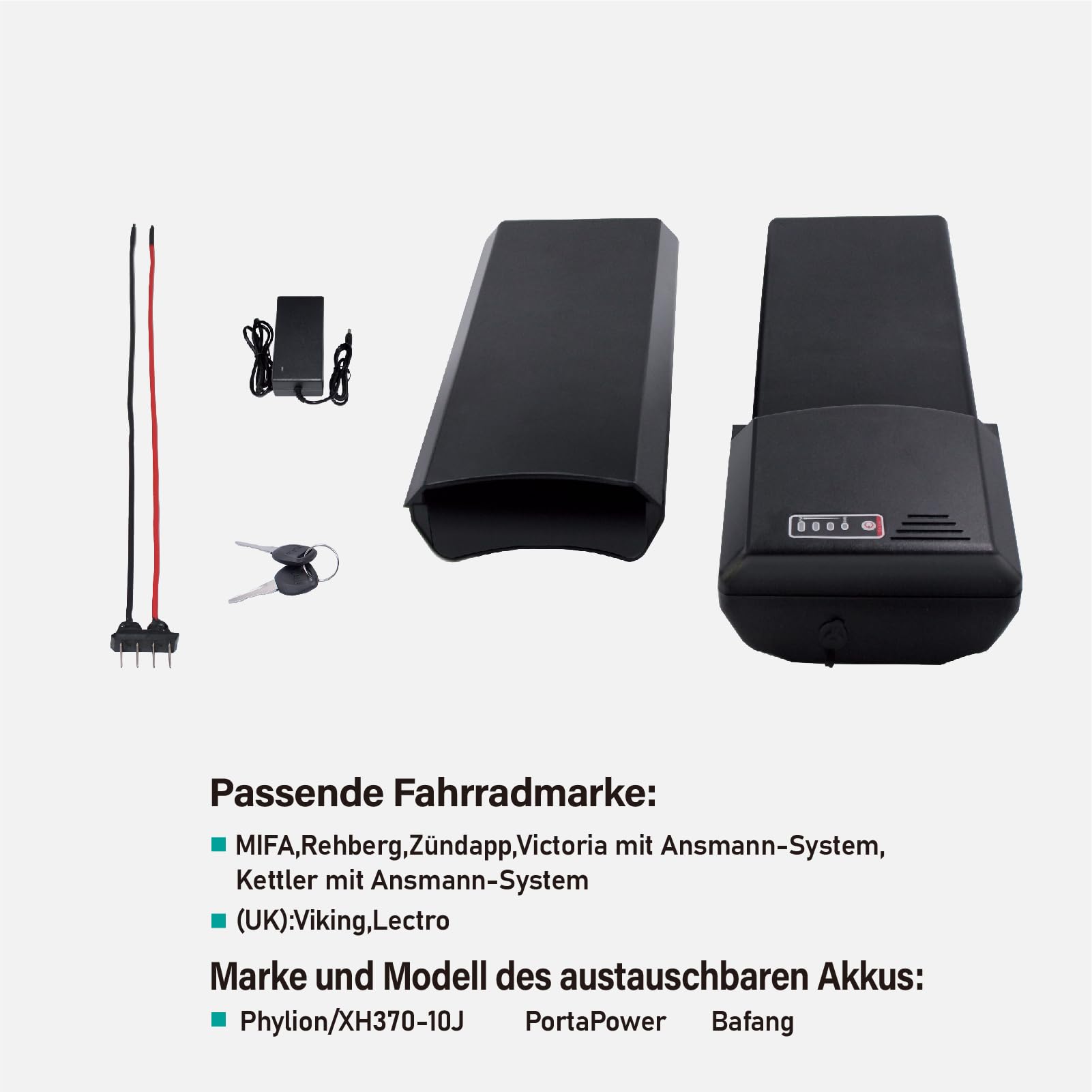 36V 9Ah Elektroroller Akku - Lithium-Ionen Ersatzbatterie Mit Ladegerät