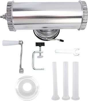 Haofy Compact Stainless Steel Sausage Stuffer, Homemade Sausage Maker with Suction Base, for Home Commercial Use, Manual Sausage Meat Filling Machine S M L