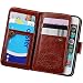 iPhone 5s Case, iPhone 5 Case, Joopapa iPhone 5s/5 Wallet Case, Luxury Pu Leather 2 in 1 Magnetic Wallet Credit Card Holder Flip Case Cover with Built-in 6 Card Slots for Apple iPhone 5s 5 5G (Brown)