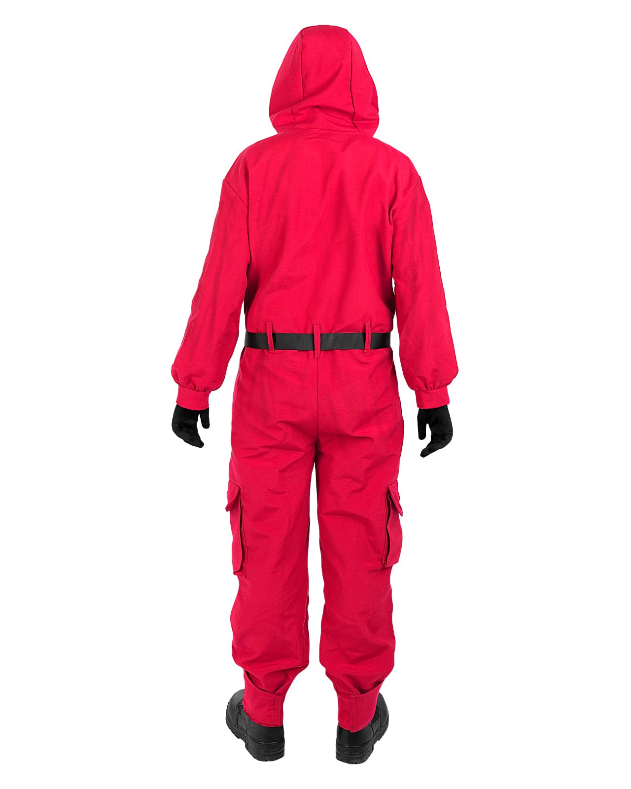 Funidelia Offizielles Squid Game Netflix Kostüm für Herren und Damen mit Dreiecksmaske und Waffe, Overall Squid Game für Erwachsene, Karneval, Halloween und Partys – Größe S - M