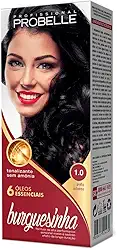 Kit Coloração Tonalizante Sem Amônia Burguesinha 1.0 Preto Intenso 50g