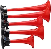 Vista 8 de Dixie Horns - Bocina de coche de sonido multifrecuencia 12V 150 dB, bocinas de aire de cinco tubos con compresor, bocinas musicales que reproducen