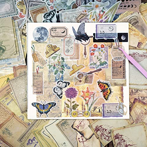 Nedie Vintage Scrapbook Stickers & Paper Kit - 160 Stickers & 120 Papers For Journaling, Scrapbooking Junk Journal Supplies. Aesthetic Decorations & Embellishments For Creative Projects #TOP2