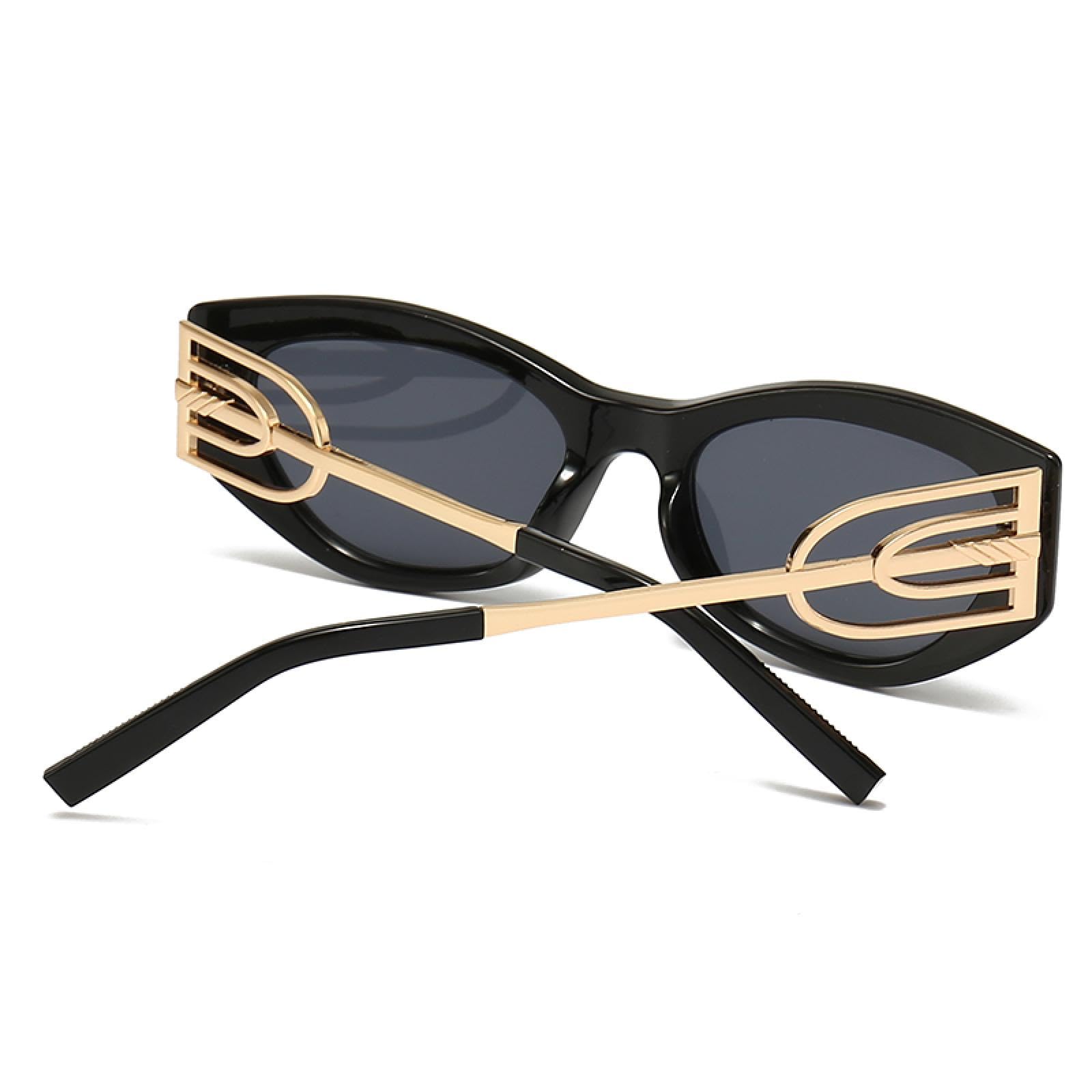 Occhiali da sole alla moda per uomo e donna, appositamente progettati per occhiali da sole a forma di occhio di gatto, aste retrò moderne con forma saltellante, occhiali da sole decorativi (BIANCO)