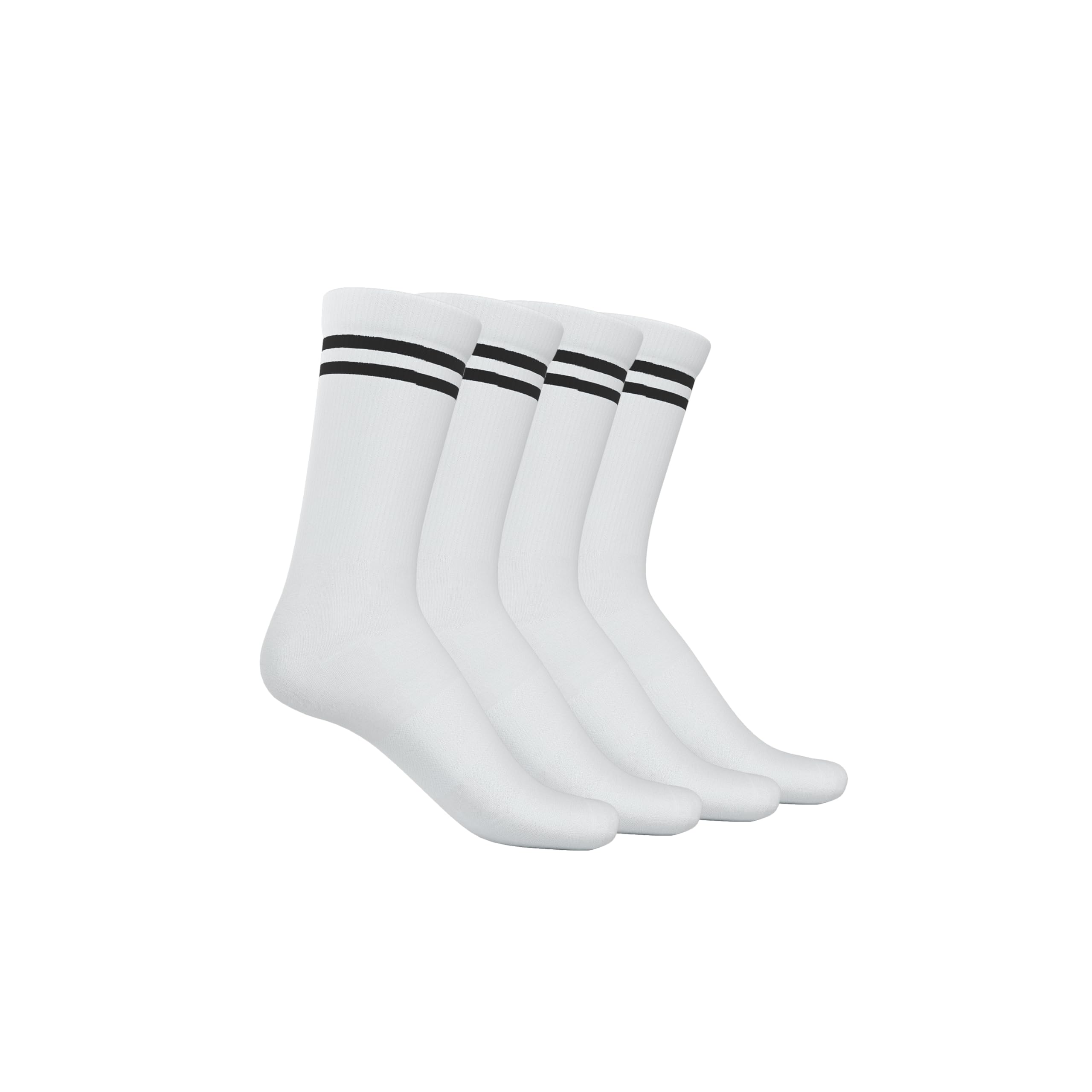 unisex bamboo crew length socks, pack of 4, white, free size, striped, 84% bamboo-14.3% nylon-0.7% rubber-1% lycra, adult, crew, odour free-moisture wicking-breathable, casual