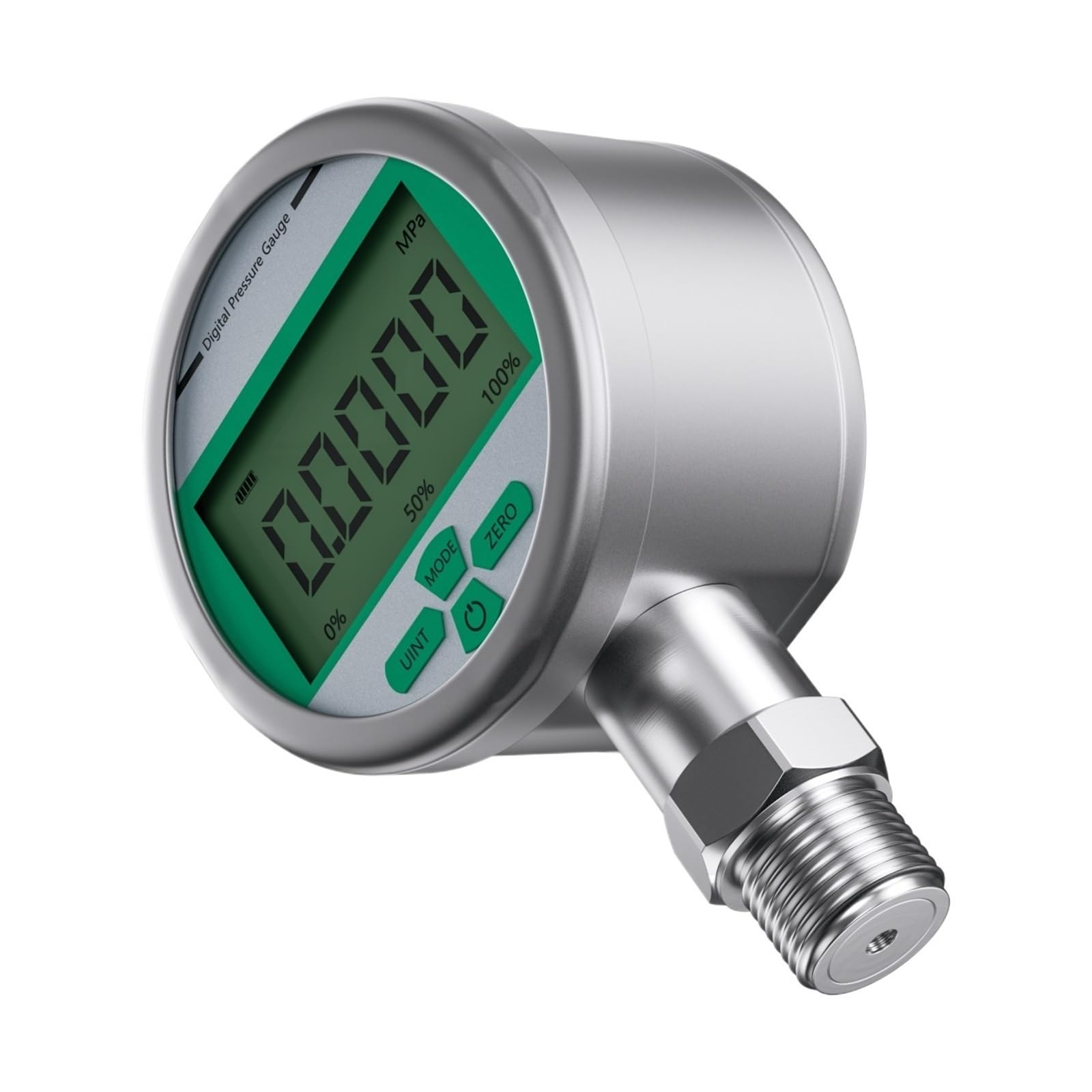 Digitales Manometer aus Edelstahl, NPT1-2-Hydraulikmanometer mit LCD-Anzeige -0,1~60 MPa(0-4bar)