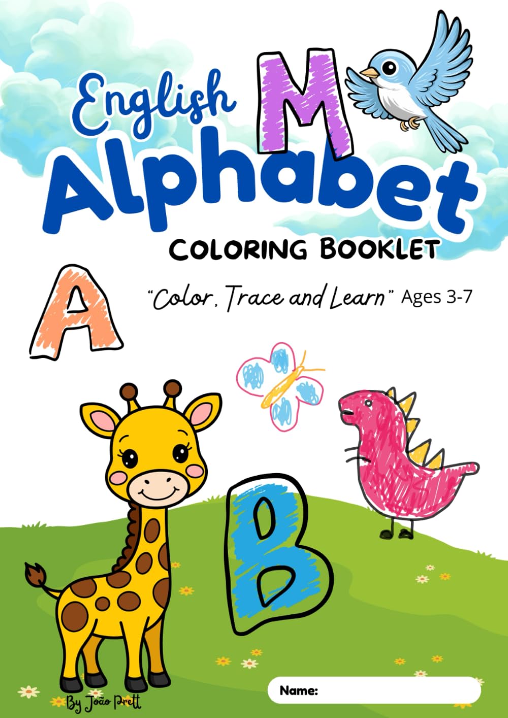 English Alphabet Coloring Book: Color, Trace and Learn