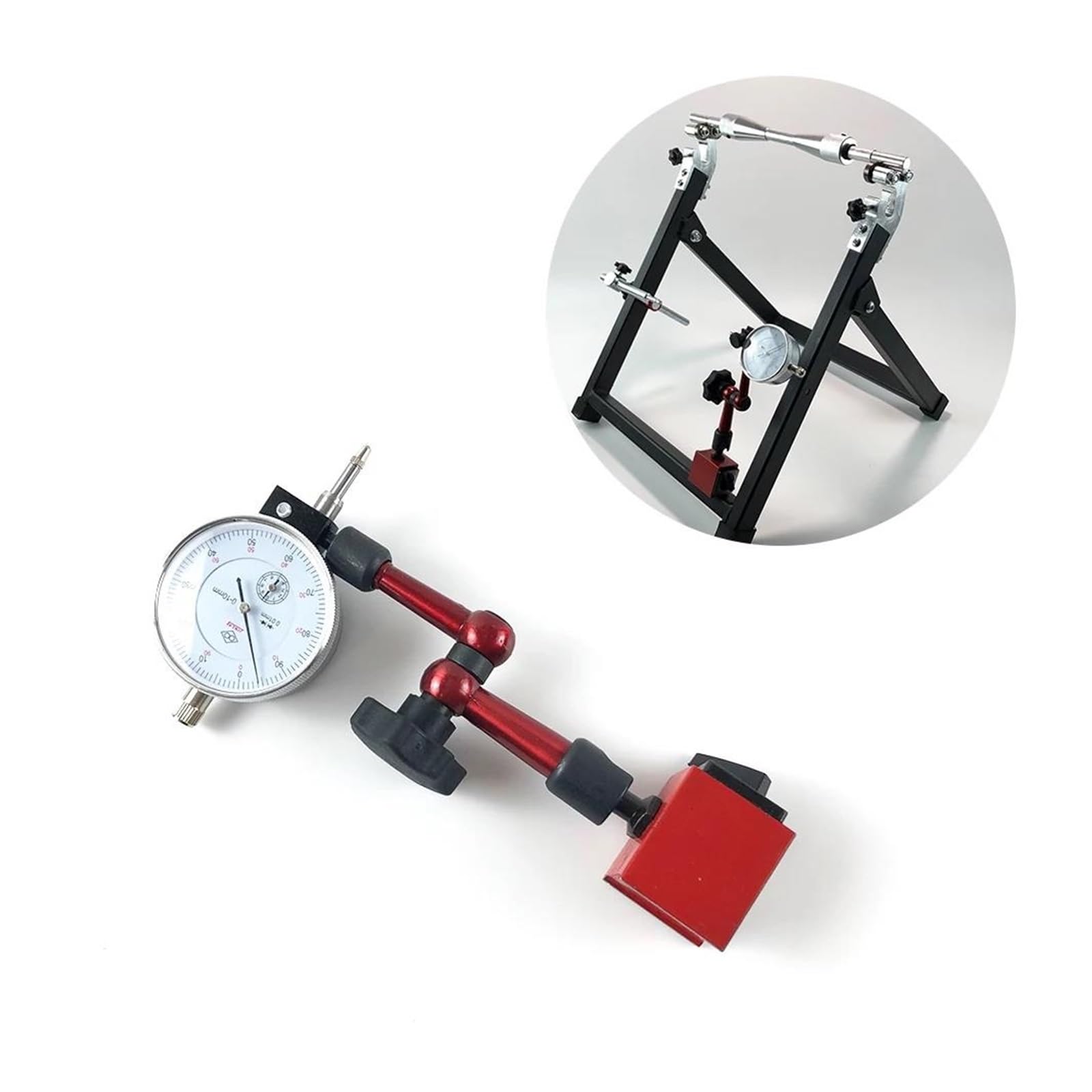 Soporte Magnético para Comparador De Cuadrante Motocicleta, Base para Micrómetro, Herramienta Medición Precisión Universal para Motocross