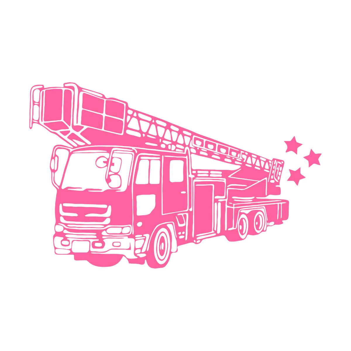 Firetruck Wall Sticker Cartoon Fire Hydrant Car Vehicle Wall Nursery Interior Wall Decal Children Room Home Decoration Extra Large - 70x110cm — image 1