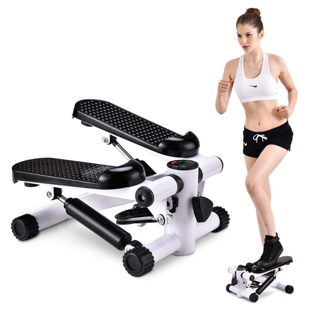 Steppers Silenciosos, Home Bajar de Peso, Steppers para Equipos de Entrenamiento con Pedal, Stepper 2 en 1 con Cuerdas Eléctricas, Entrenador Casero con Ajustable