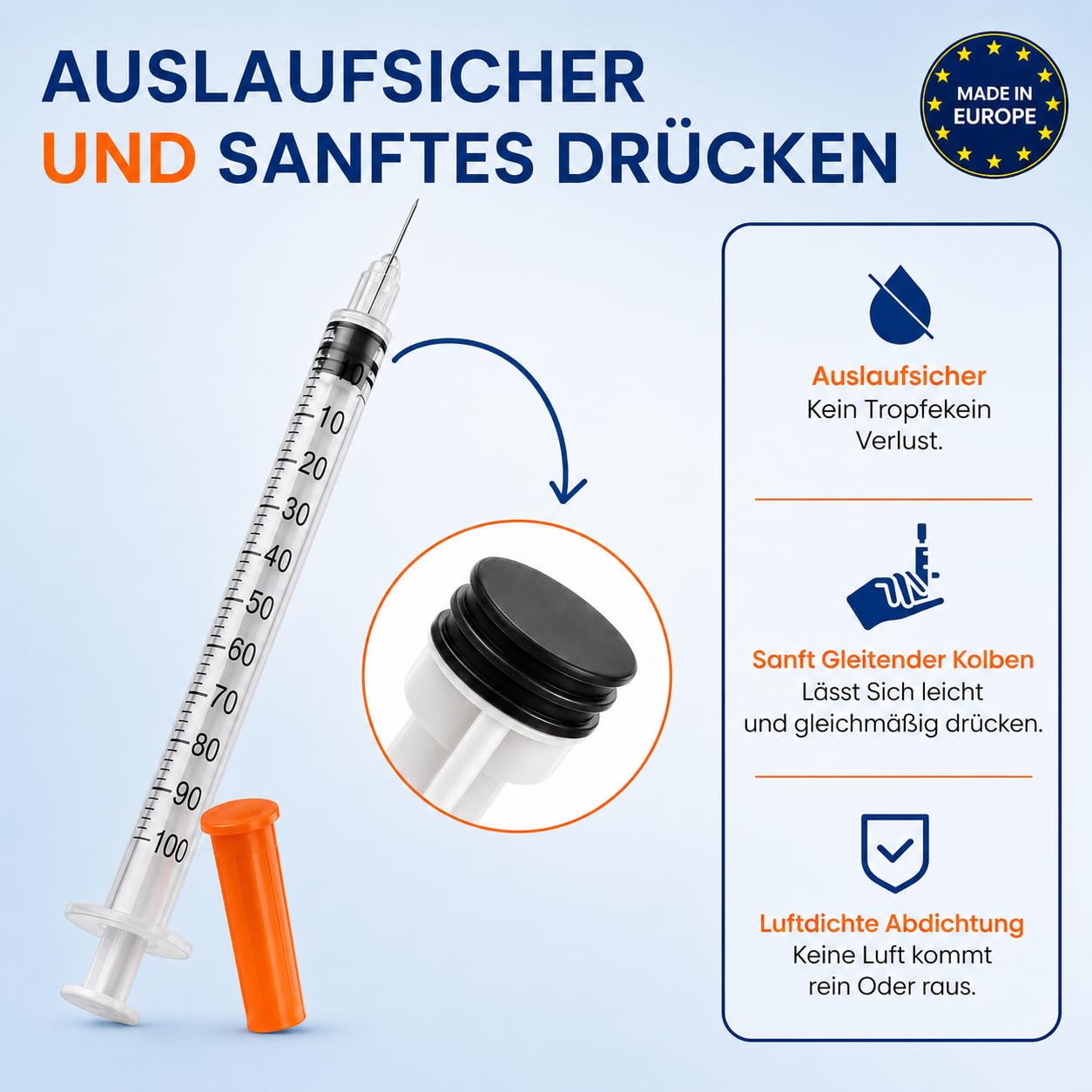 25 Stück 1 ml – 30G x 8 mm | 1 ml Spritzen mit fester Nadel, steril einzeln verpackt, präzise Skala für Flüssigkeitsdosierung, Laborbedarf