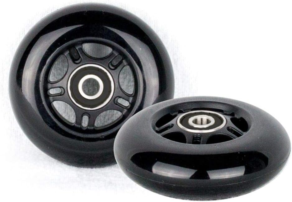 Hepros PU 80 mm 2 Spare Wheels Inline Skate Waveboard Black ABEC 9 Bearings