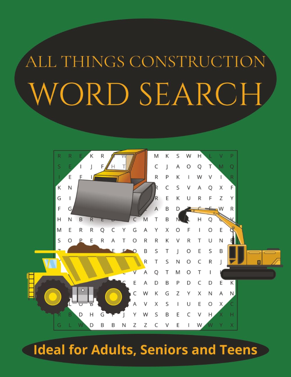 All Things Construction-Word Search-Ideal for Adults, Seniors and Kids