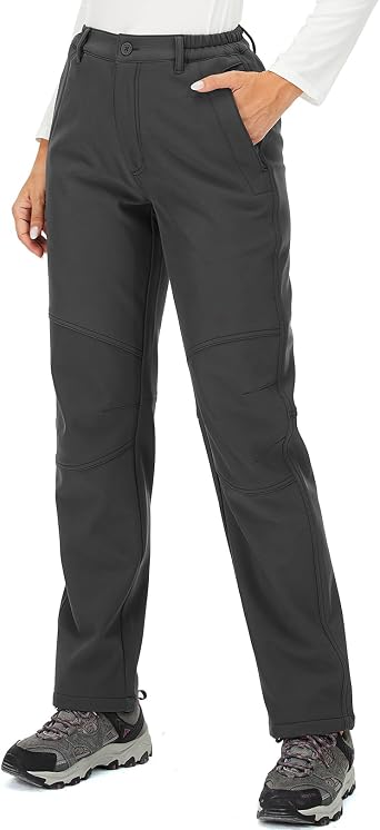 Toomett Womens Snow Pants Winter Fleece Lined Waterproof Soft Shell Insulated Outdoor Camping Travel ski Pants