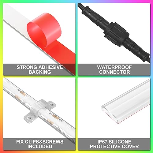 Miniatura 8 de Tira de luces LED, RGB Smart IC COB, 40ft, IP67 impermeable, 24V