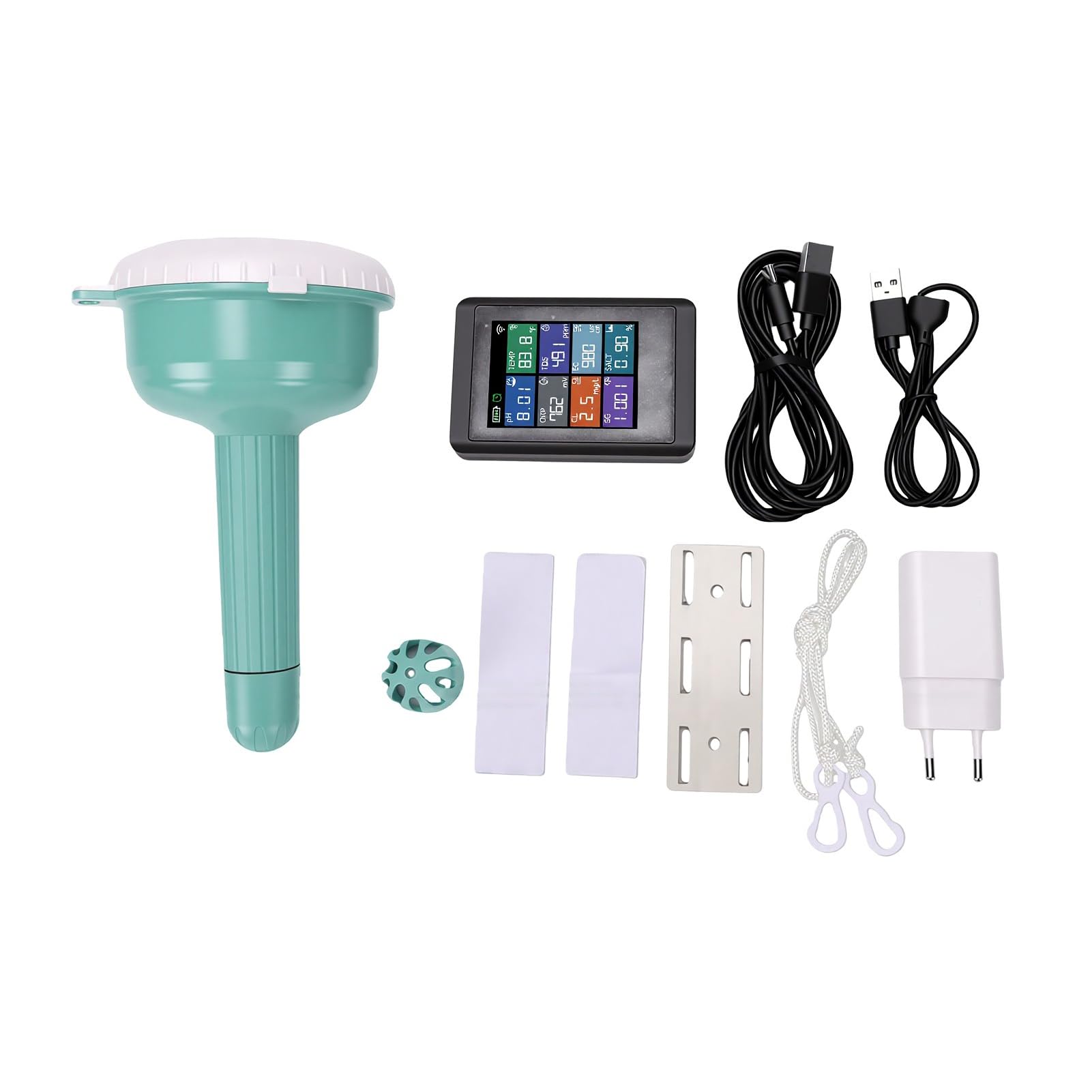 Probador Digital de Control de Agua de Piscina Inteligente | Aplicación de Monitor Monitor Piscina Automático Wifi Monitoreo Prueba Preciso IP67 a Prueba Agua para Piscinas Spas