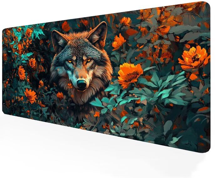 Tapis de Souris Gamer 900x500x3mm Grand Format Orange pour Ordinateur et Bureau PC