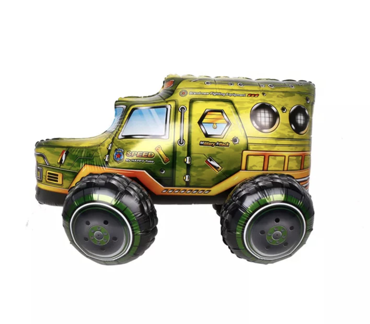 Military Truck Army Foil Balloon, 65cm (2 pack)