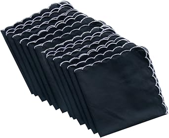 Woemsn Handkerchiefs White Soft Cotton Embroidery Black Ladies Lace Hankies