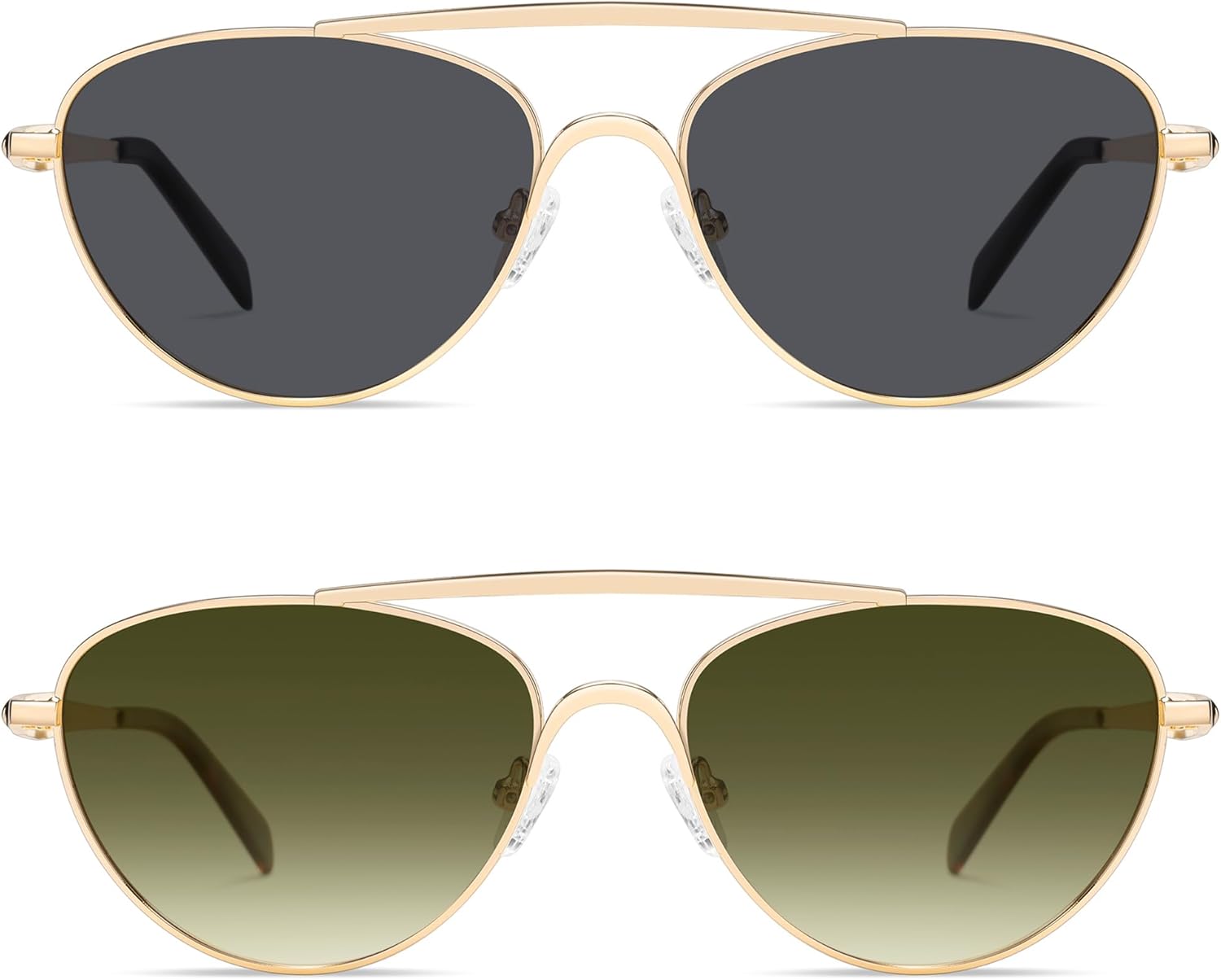 VANLINKER Polarized Trendy Aviator Metal Cat Eye Sunglasses for Women Men Retro Vintage Shades VL9868