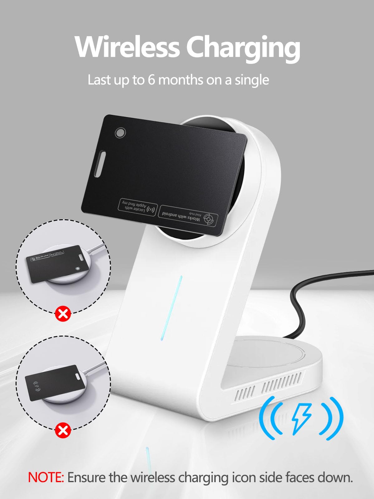 Tracker Karte für iPhone & Android, Tracking Card mit Apple Find My & Google's Find Hub, Wiederaufladbare Wallet Tracker Karte für Geldbeutel, Gepäck, Kreditkarte (für iOS & Android, 2 Pack)