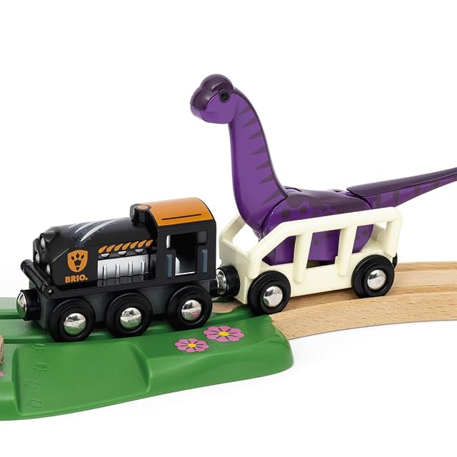 Foto 7 de 8 de BRIO - Set de Aventuras Jurásicas, Tren Juguete, Madera, Juguetes niños 3 años, Compatible con Otros Sets…