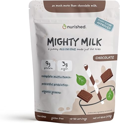 Miniatura 9 de Mighty Chocolate Milk - Proteína diaria en polvo para niños potenciada con 2 mil millones de probióticos y hojas de espinaca orgánicas, sabores